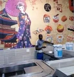 Wallpaper installed for Ya Gee restaurant in Centurion mall