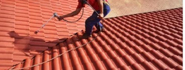 Roof coating application.