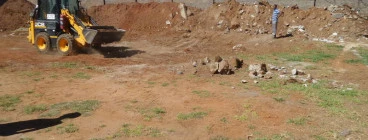 Preparing stand for building work to start