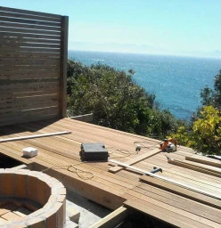 Deck with firepit
