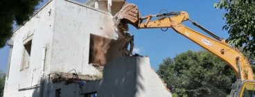 Breaking down of double storey building structure