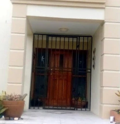 Frame with pedestrian gate and epoxy coated