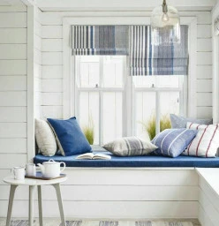 Riman blinds and outdoor cushions, scatter cushions