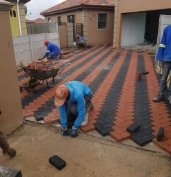 50mm Cement Bond Pavers Charcoal & Terracotta color