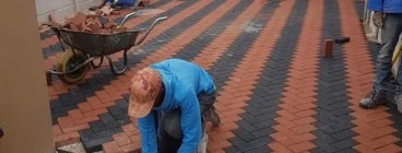 50mm Cement Bond Pavers Charcoal & Terracotta color