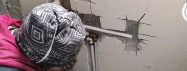 Lining cobra pipes for hot water and cold water for basins