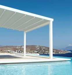 Pergola with fully automated retractable roof