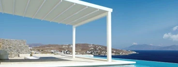 Pergola with fully automated retractable roof